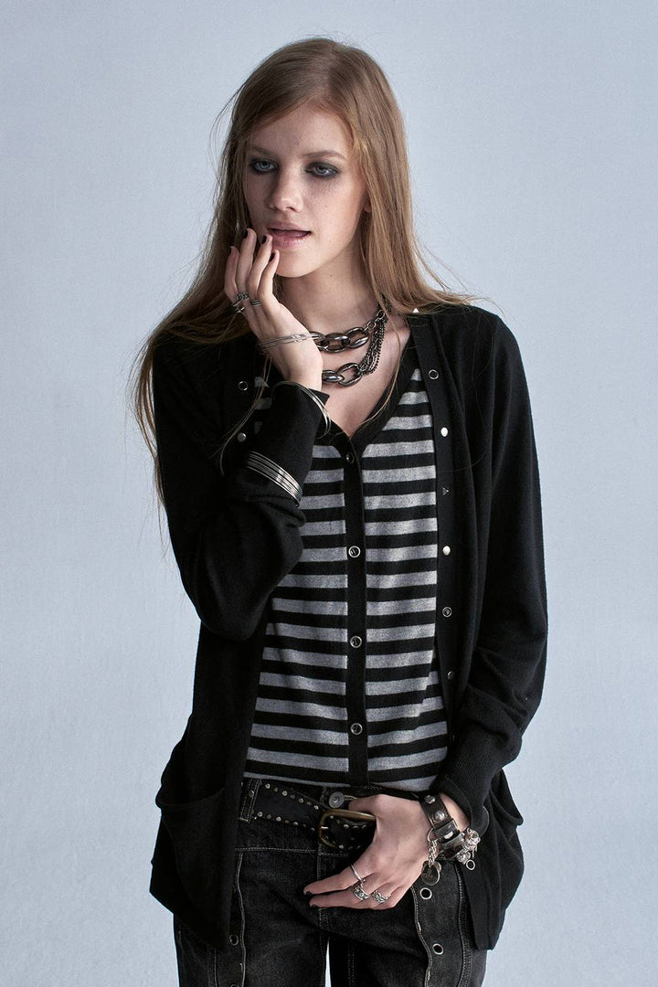 Studded Stripe Cardigan