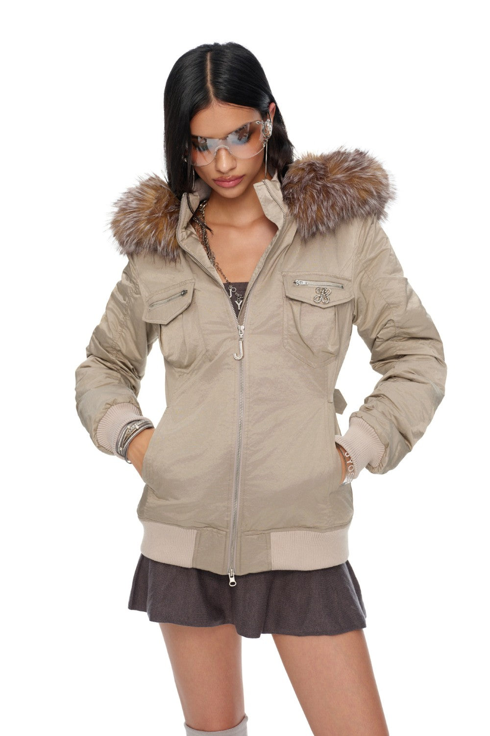 Giselle Ruched Bomber Jacket