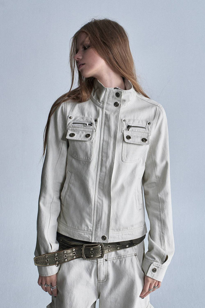 Fitted Utility Zip Jacket