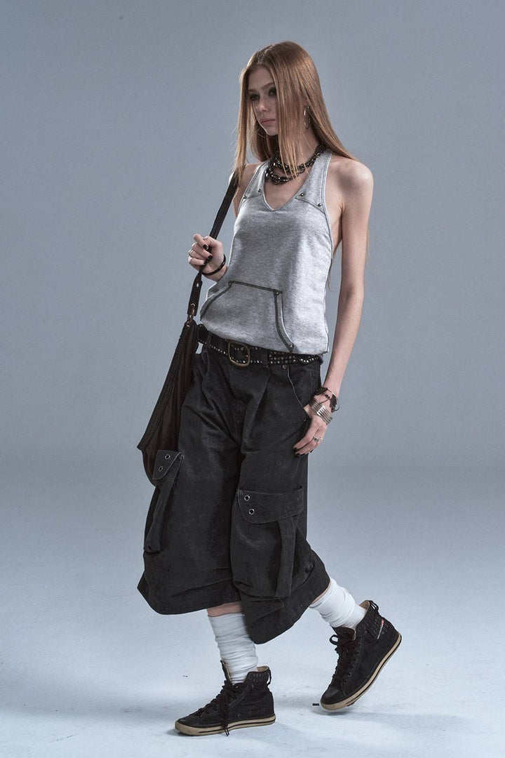 Washed Utility Cargo Jorts