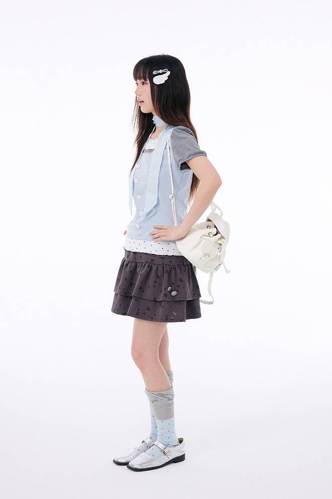 Tiered Star Print Skirt
