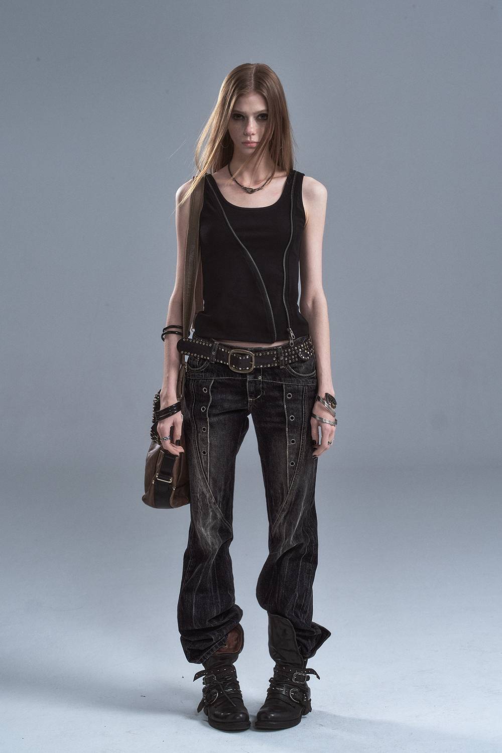 Asymmetric Zip Tank Top
