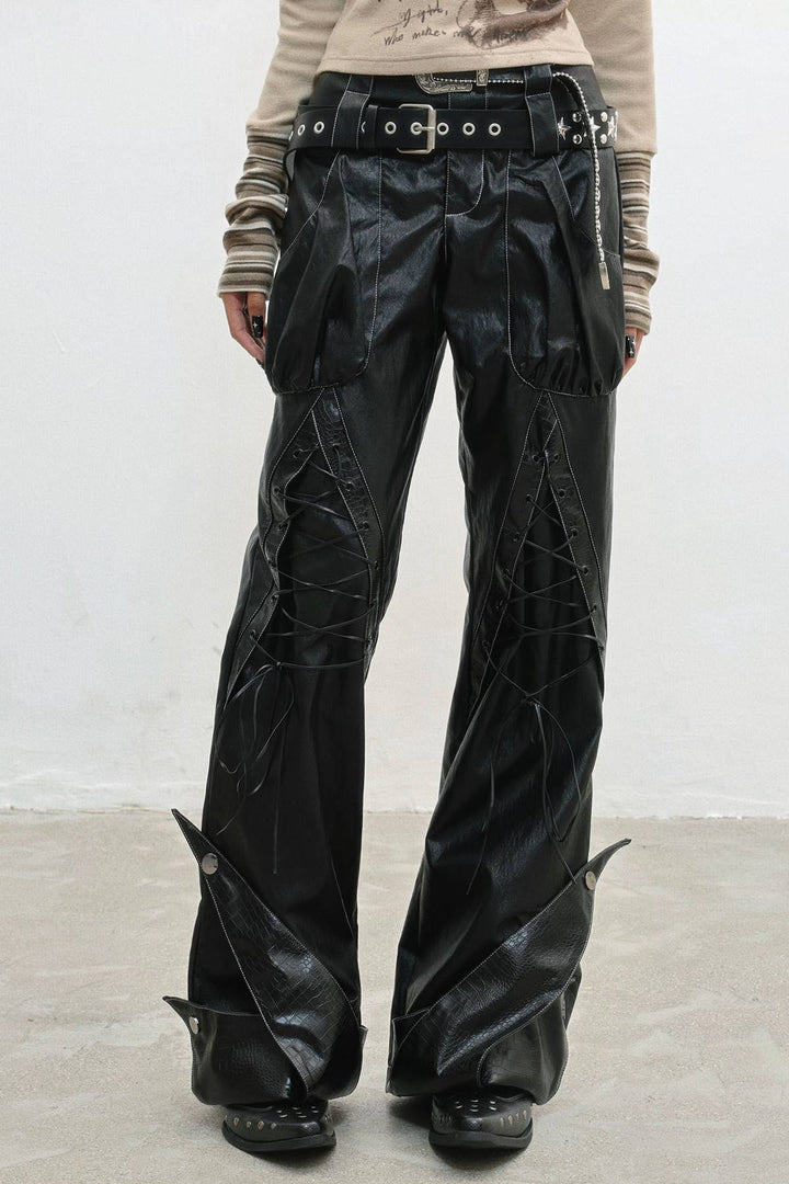 Utility Faux Leather Pants