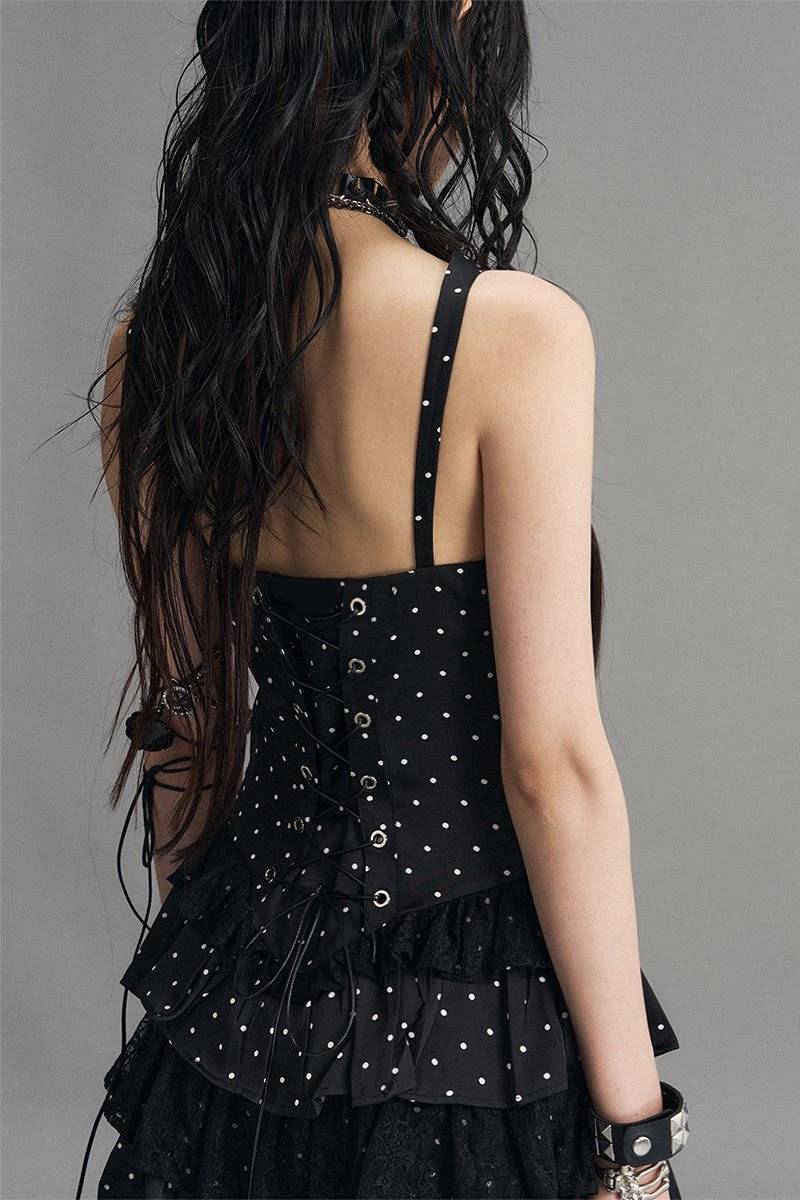 Polka Dot Tiered Mini Dress