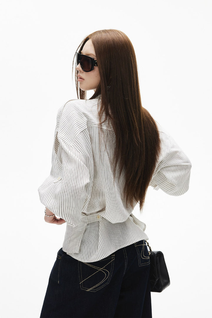 Anna Linen Stripe Blouse