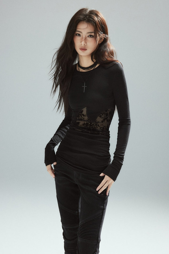Gia Lace Panel Longsleeve