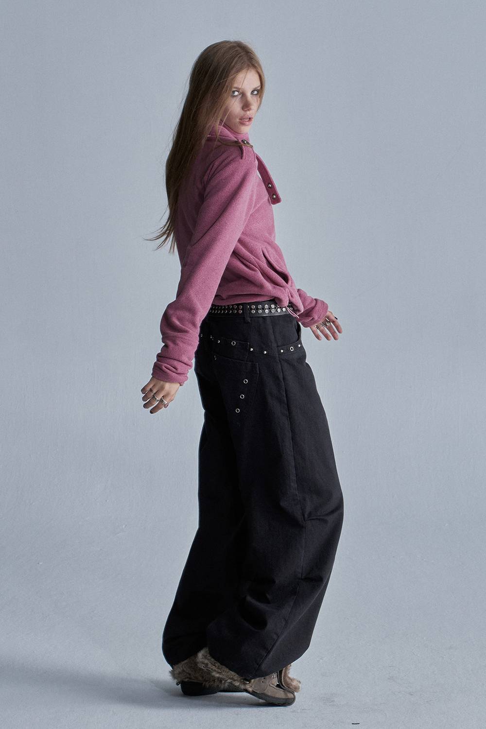 Studded Wide Leg Pants