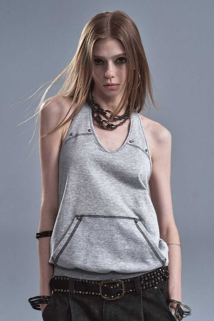 Studded Heather Halter Top