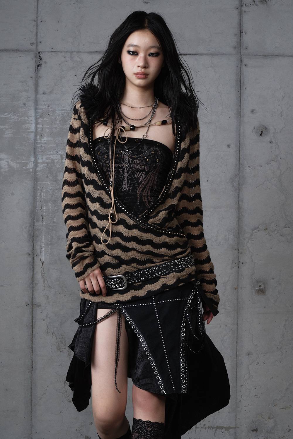 Feather Neck Wrap Tee