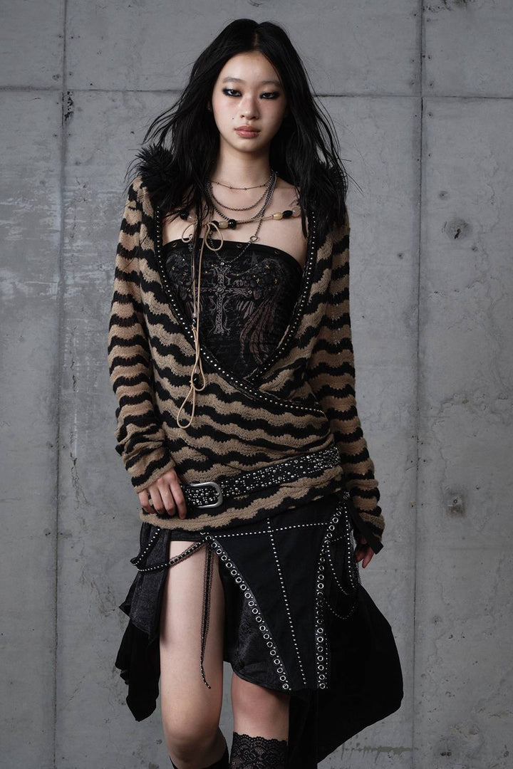 Feather Neck Wrap Tee