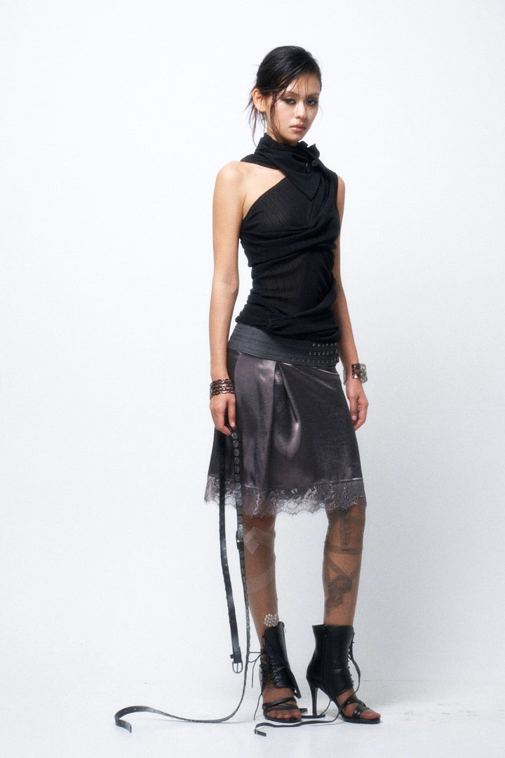 Valeria Satin Lace Skirt