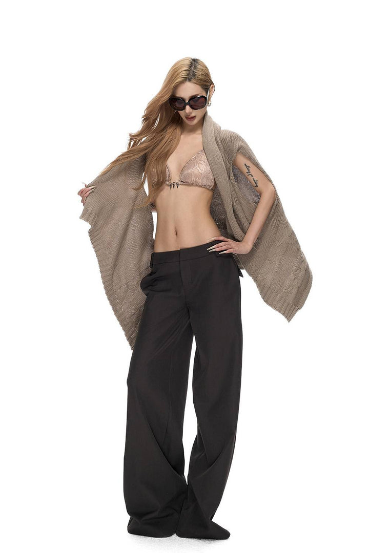 Low Rise Wide-Leg Trousers