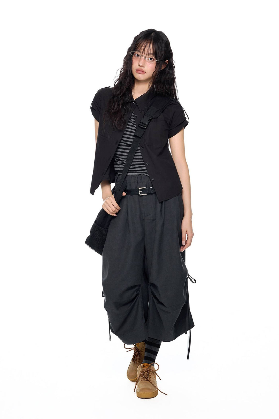 Fitted Cropped Button Shirt