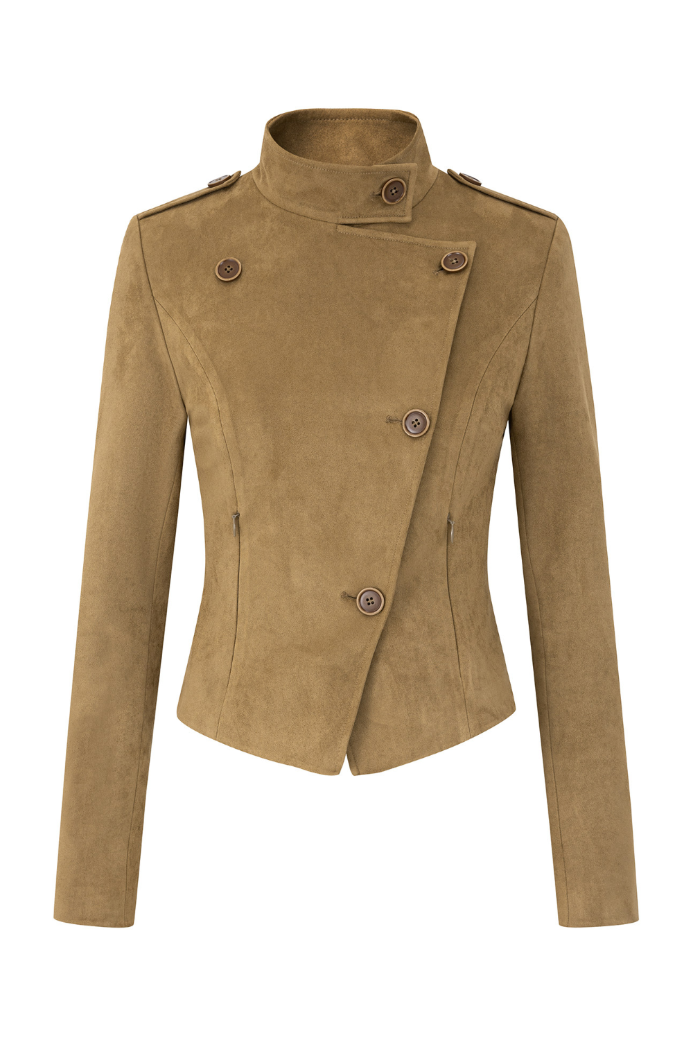 Slim Asymmetrical Suede Jacket