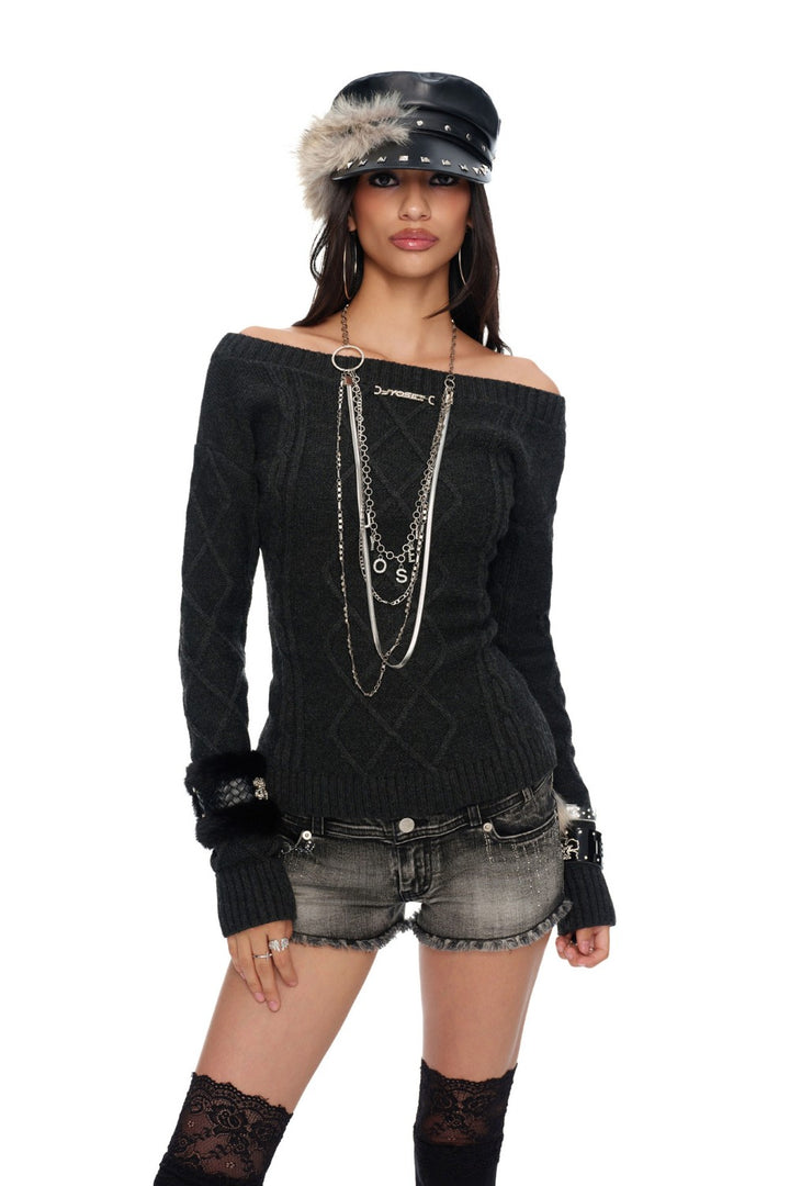Blair Lace-Up Knit Sweater