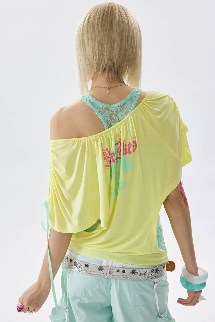 Two-Piece Asymmetric Draped Top