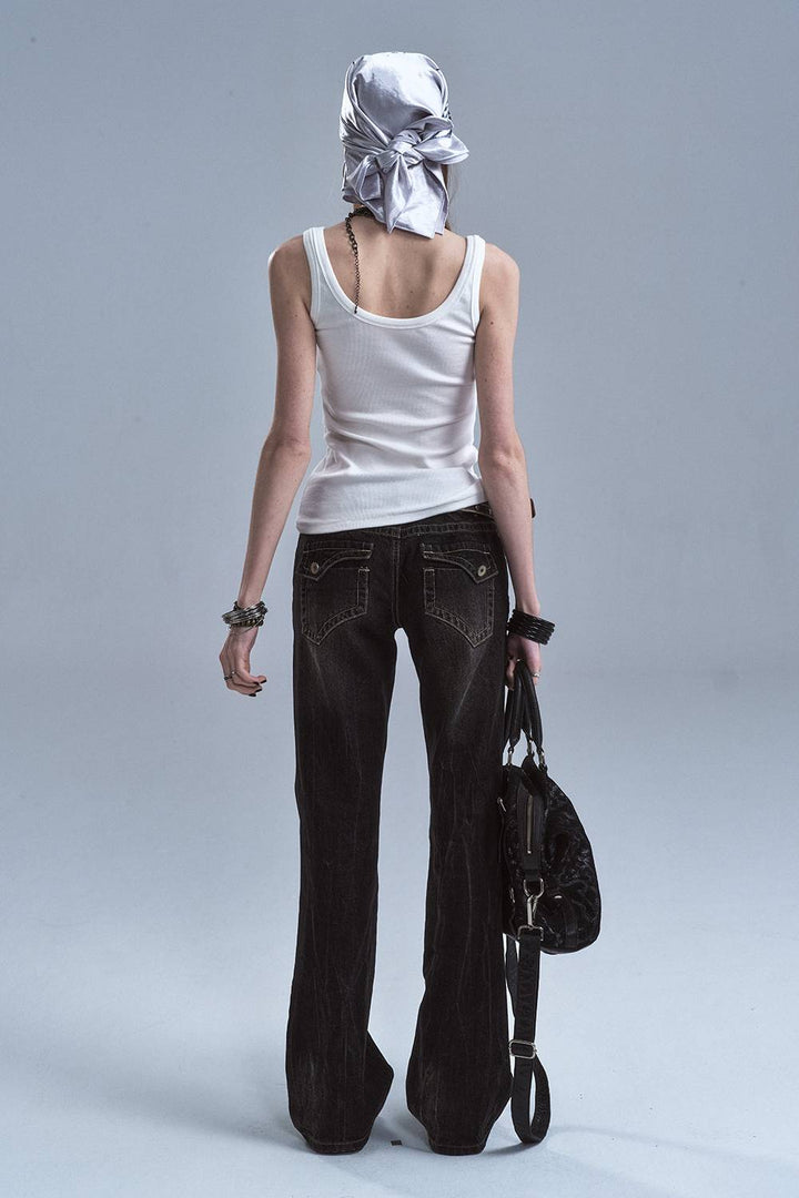 Low Rise Flare Jeans