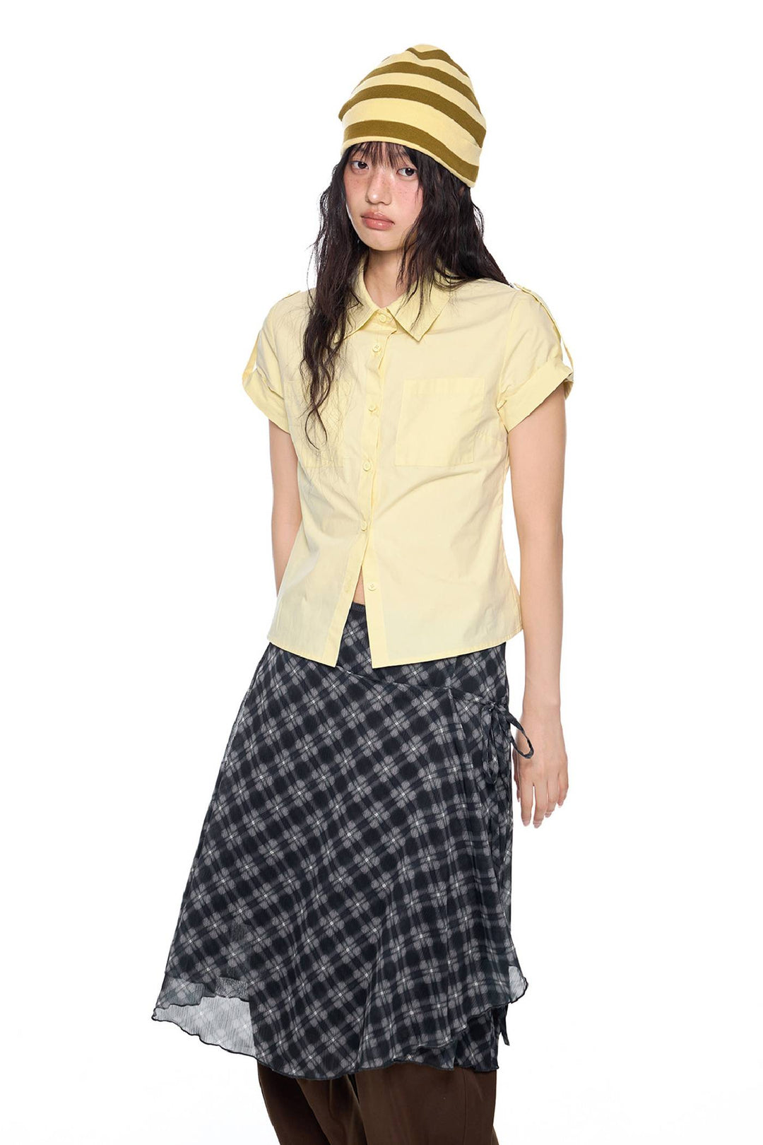 Fitted Cropped Button Shirt