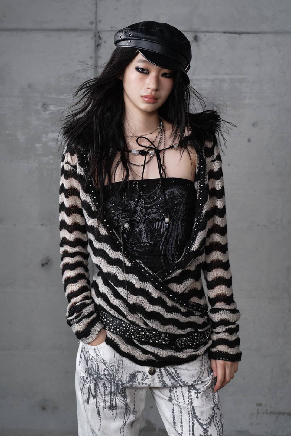 Feather Neck Wrap Tee