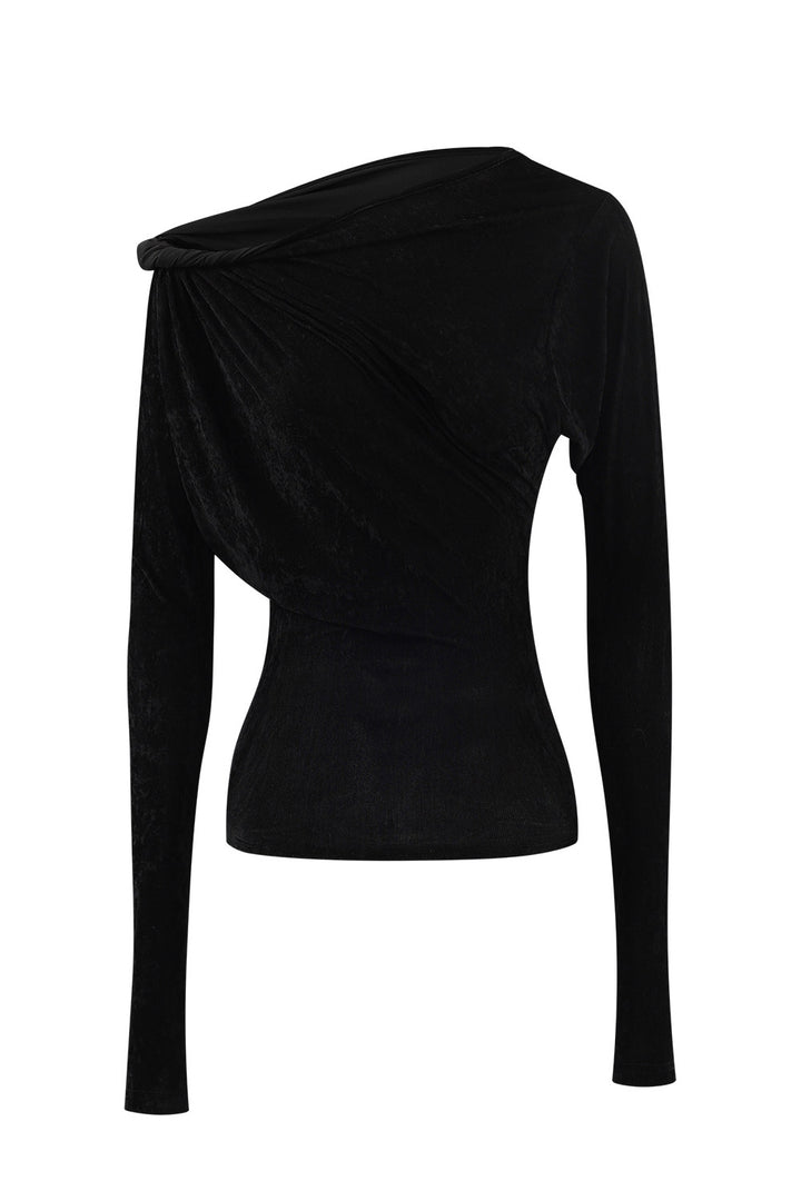 Daisy Asymmetric Velvet Top
