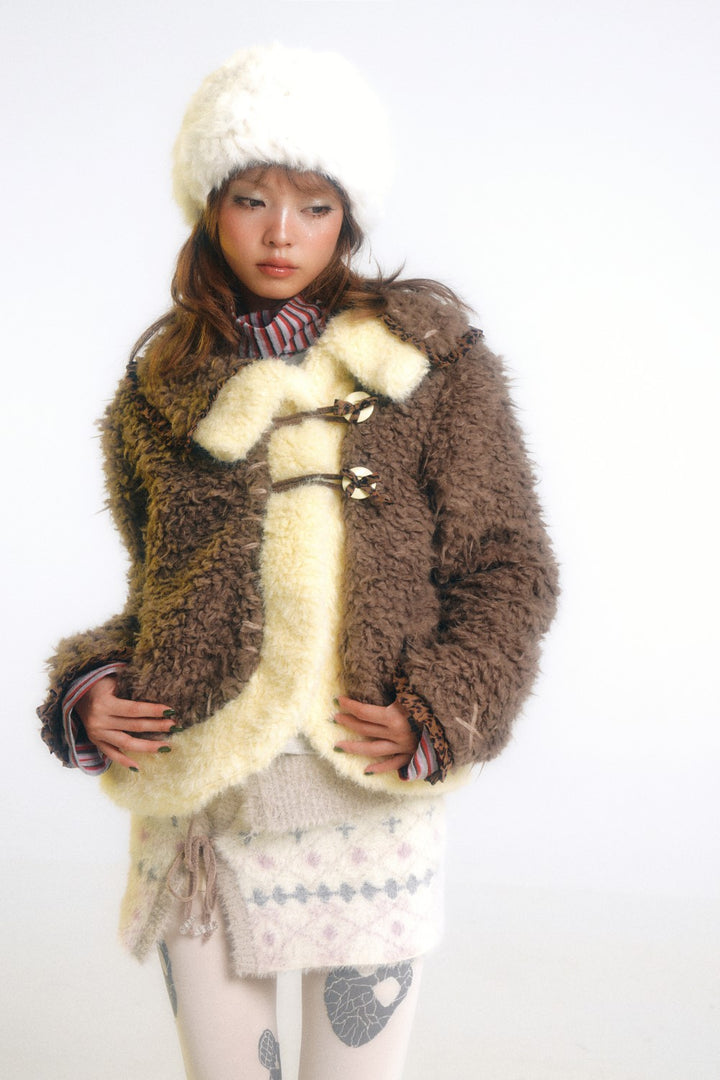 Fur Coat with Scarf