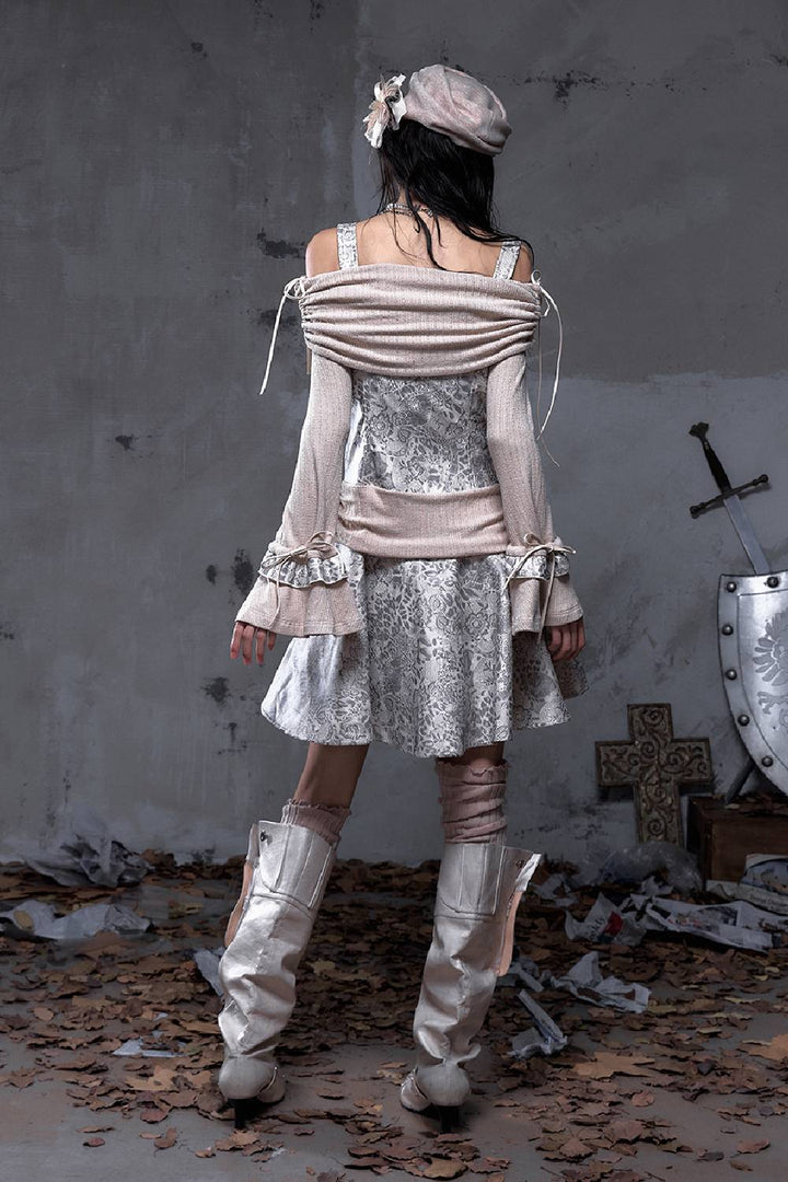 Ribbed Floral Mini Dress