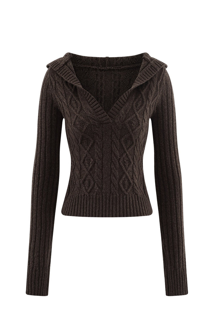 Mocha Knit Hooded Sweater