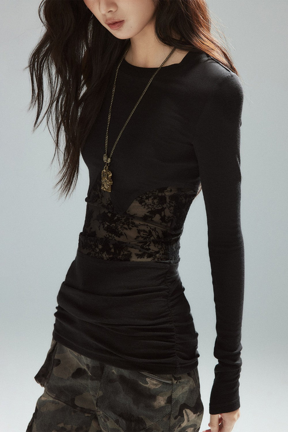Gia Lace Panel Longsleeve