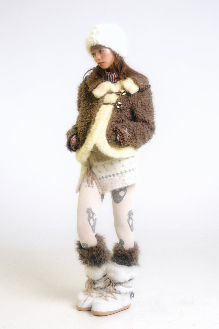 Fur Coat with Scarf