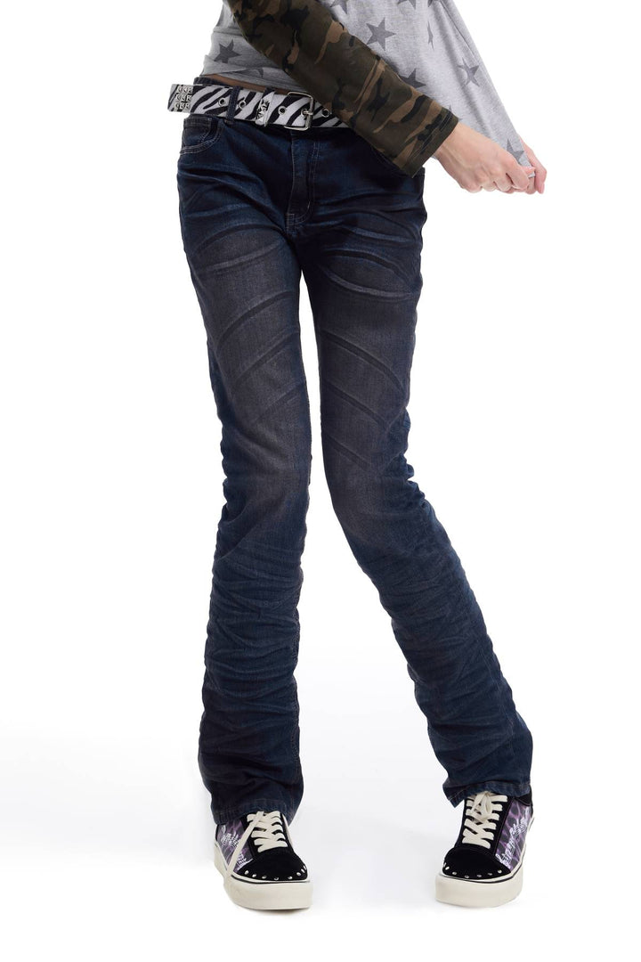 Ruched Low Rise Jeans