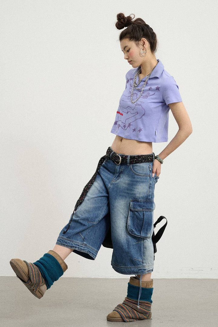 Cropped Angel Polo Shirt