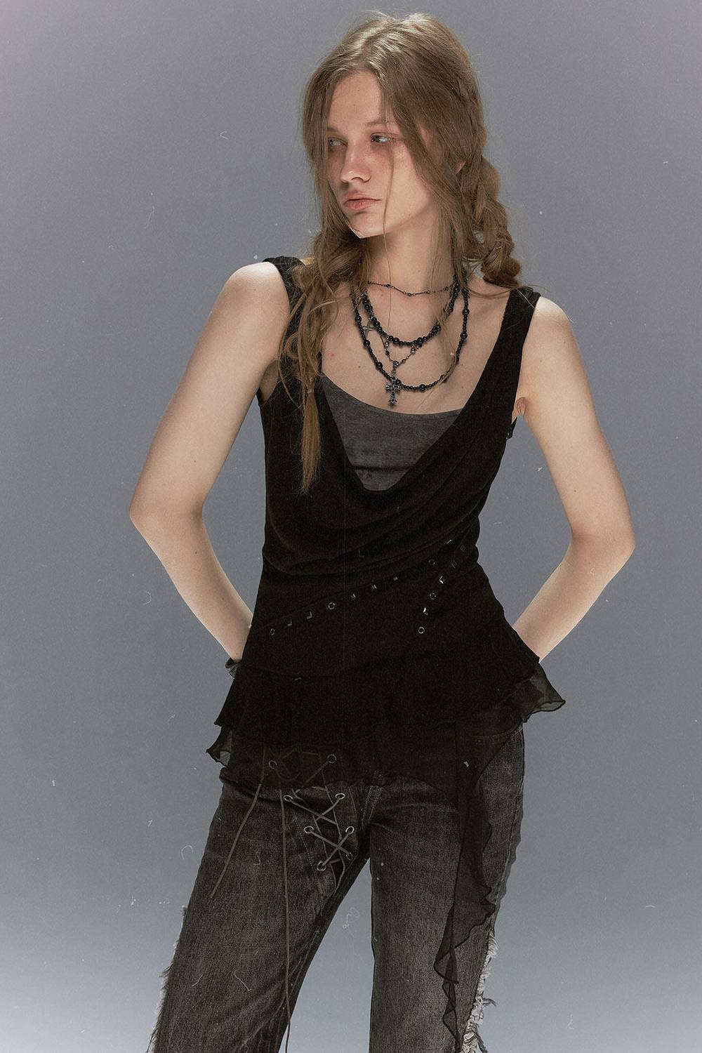 Layered Chiffon Tank Top