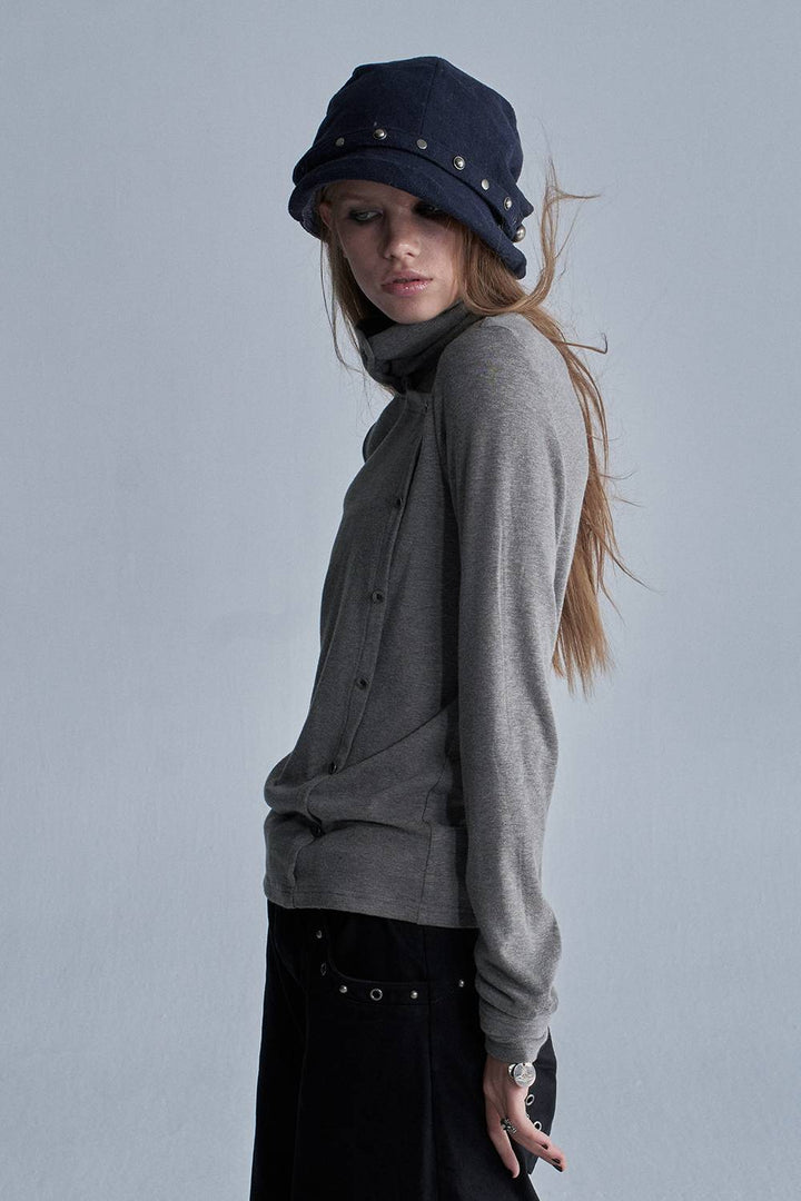Asymmetric High Neck Top