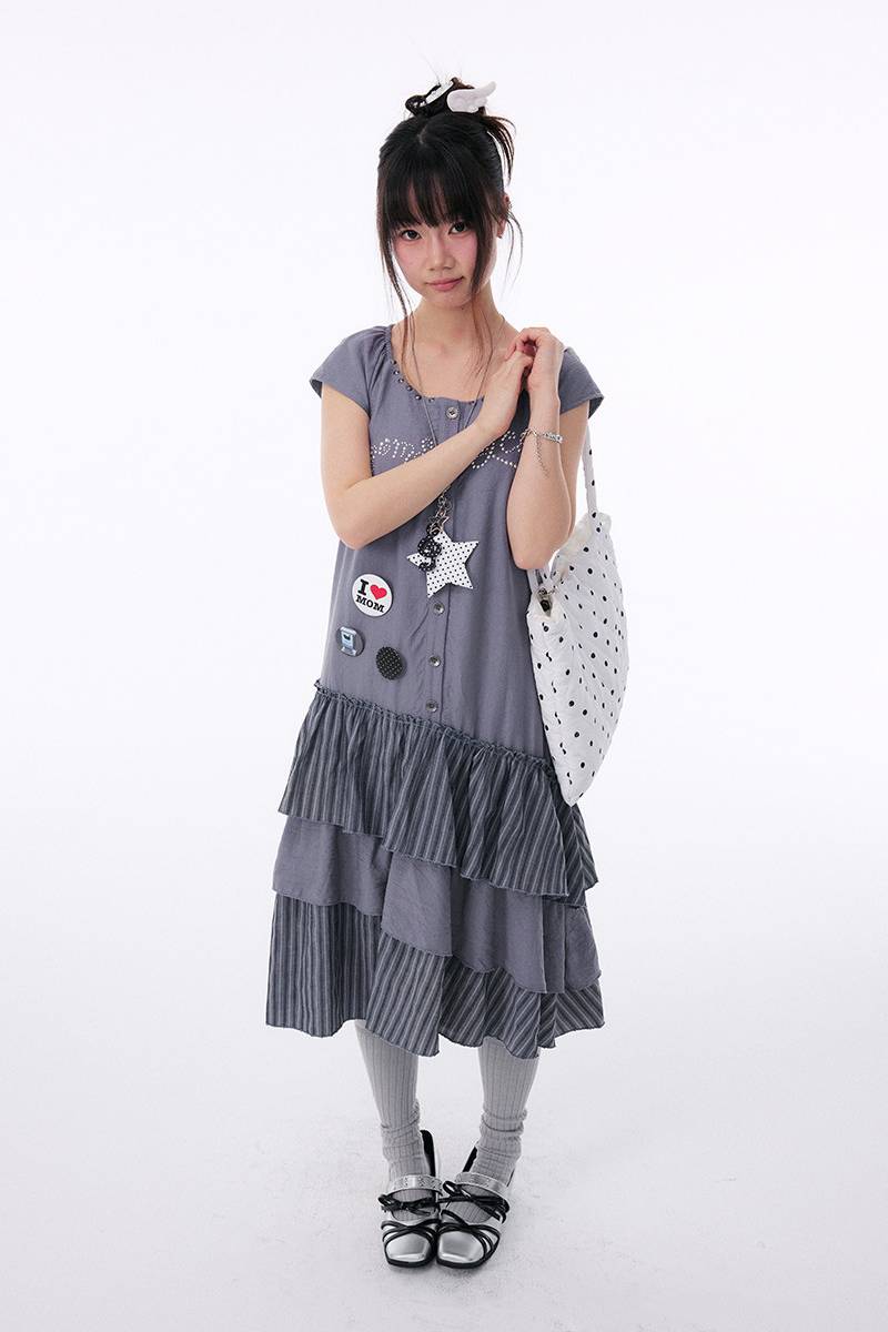 Tiered Ruffle Midi Dress