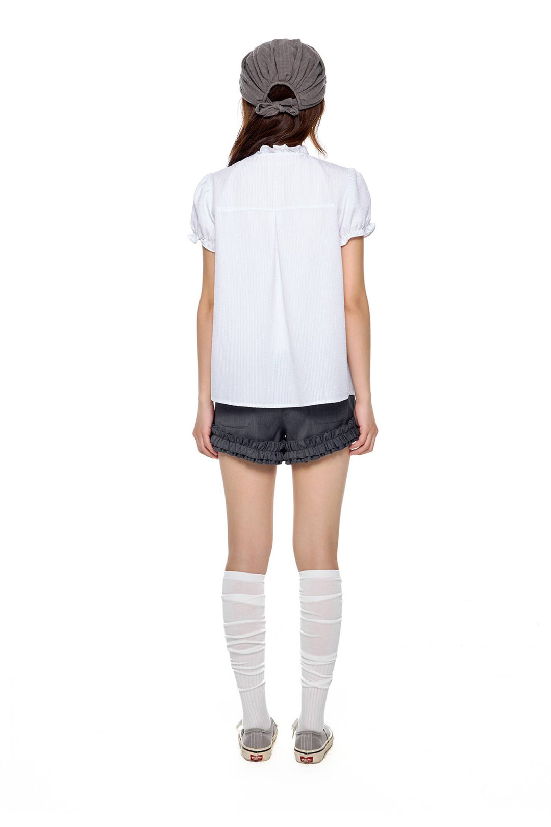 Textured Short Sleeve Blouse