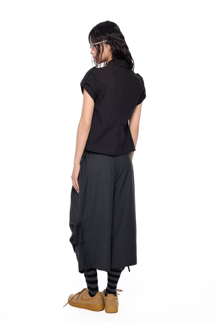 Fitted Cropped Button Shirt