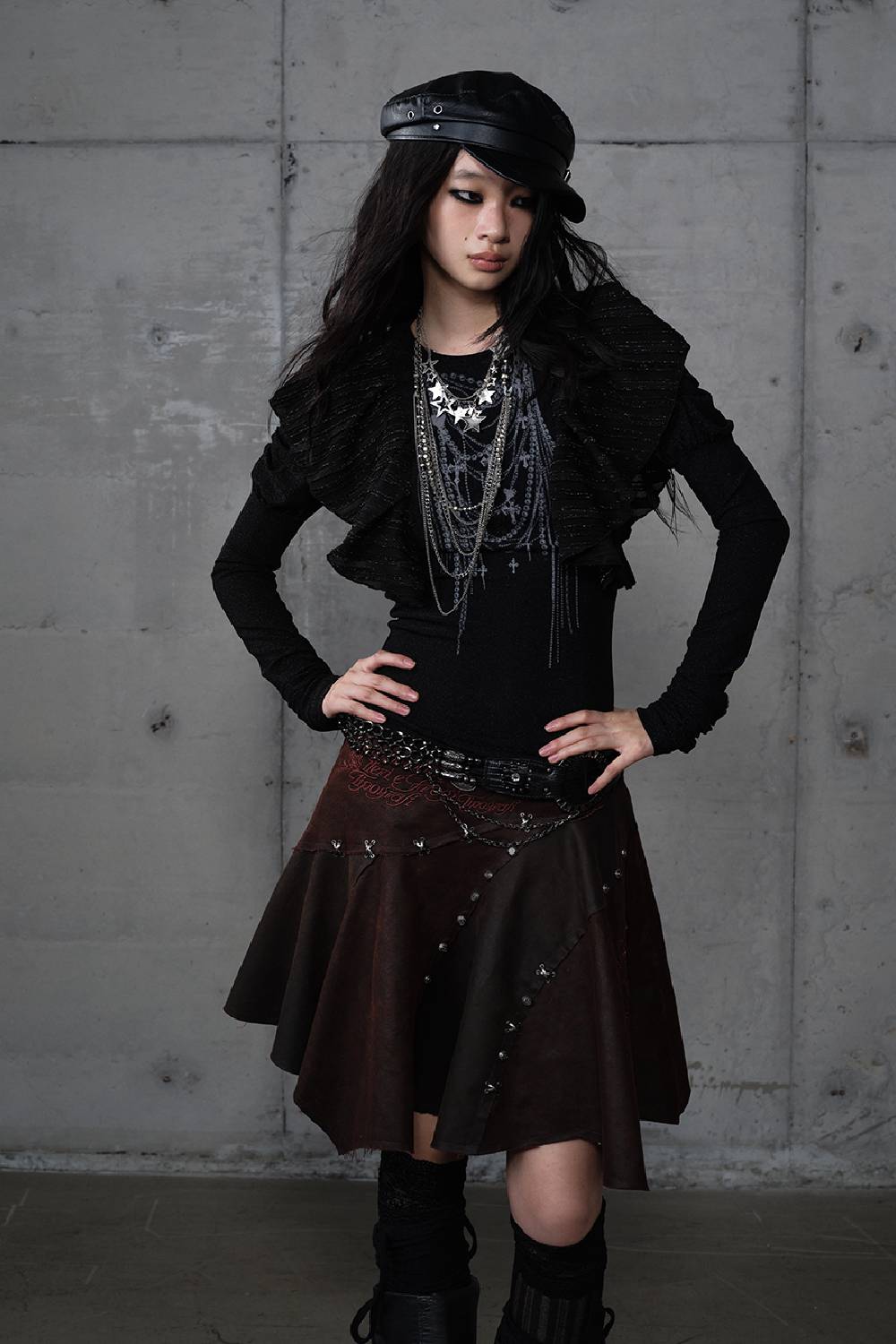 Slim Ruffled Flutter Shirt