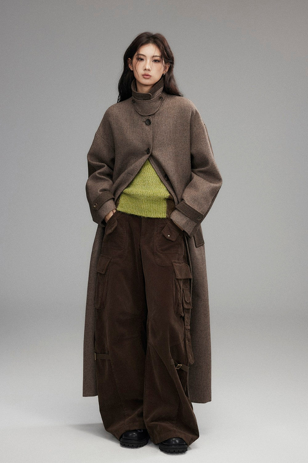 Autumn Belted Wool Overcoat