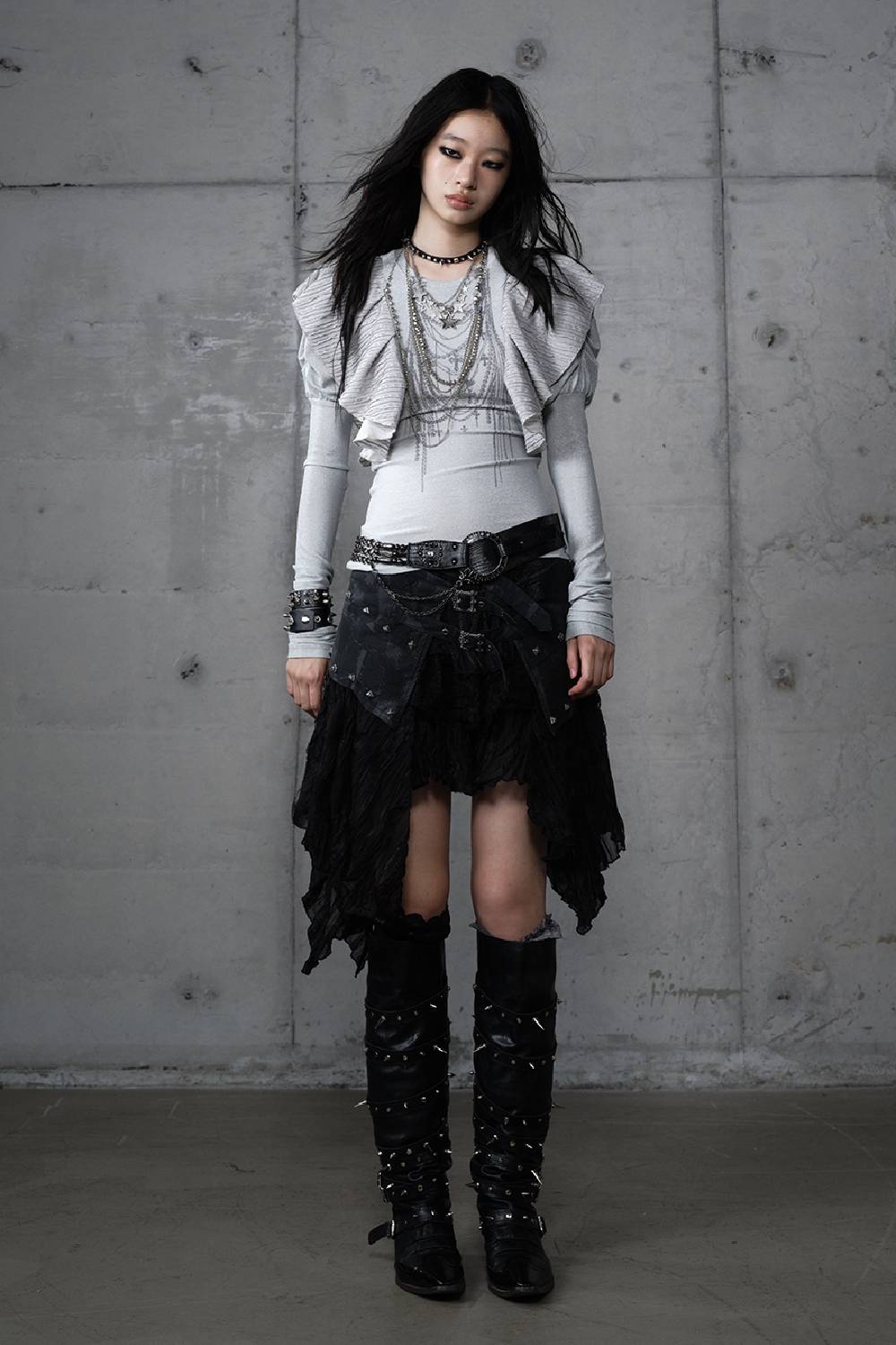 Slim Ruffled Flutter Shirt