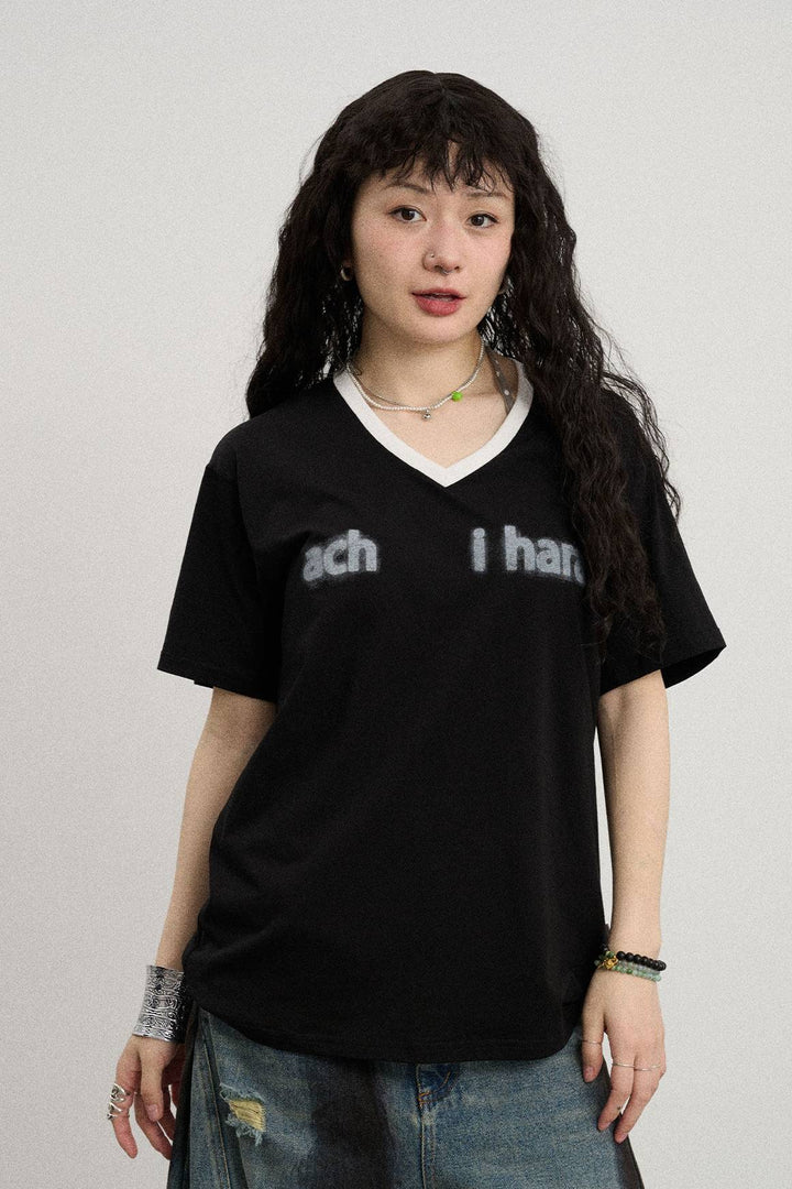 Faded Text V Tee