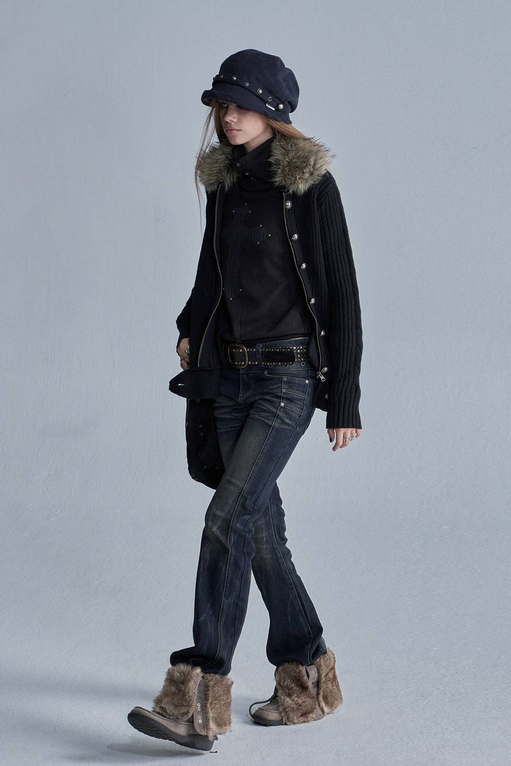 Faux Fur Knit Jacket
