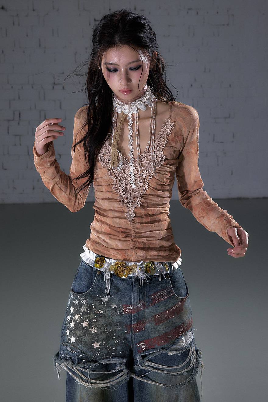 Ash Veil Mesh Top
