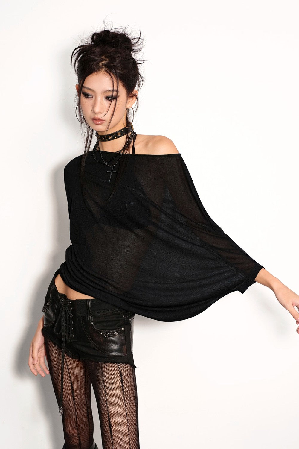 Sheer Batwing Shirt