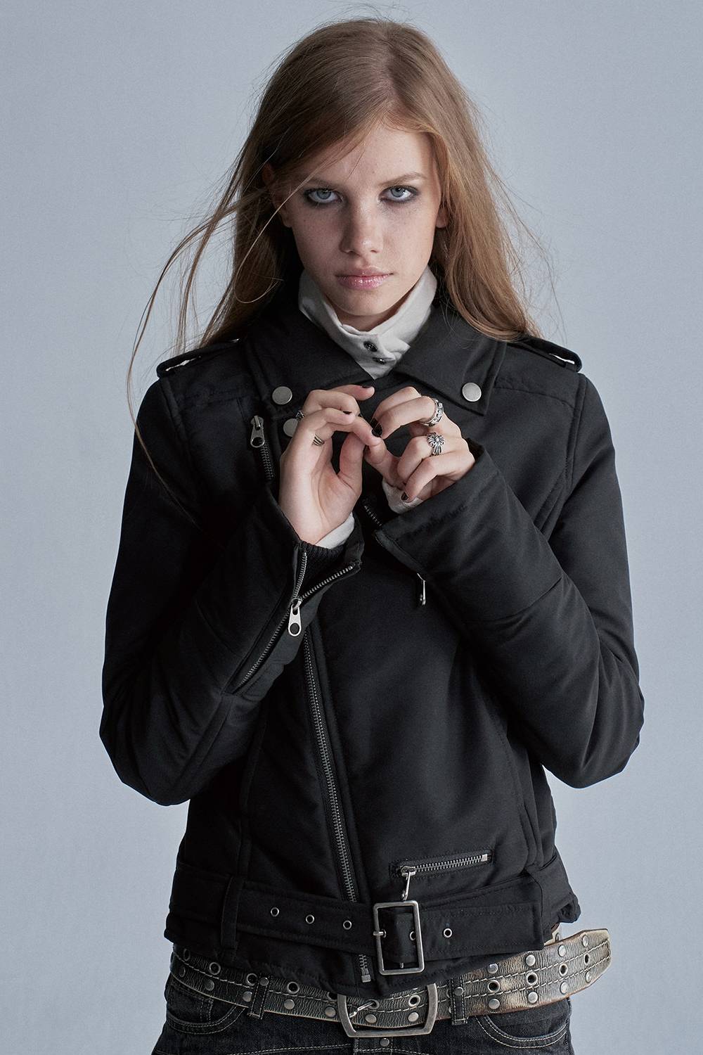 Buckle Detail Biker Jacket