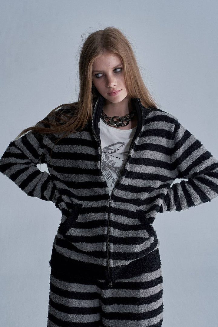 Striped Plush Lounge Set