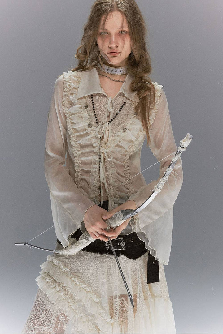 Victorian Lace Chiffon Blouse