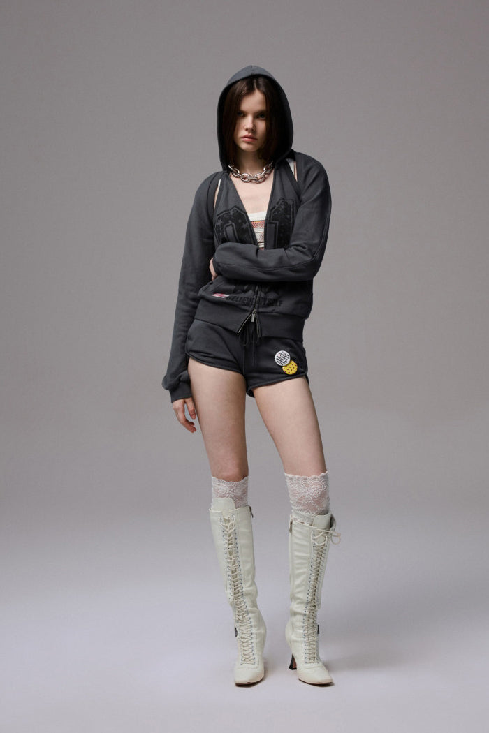 Open-Back Hooded Halter Jacket