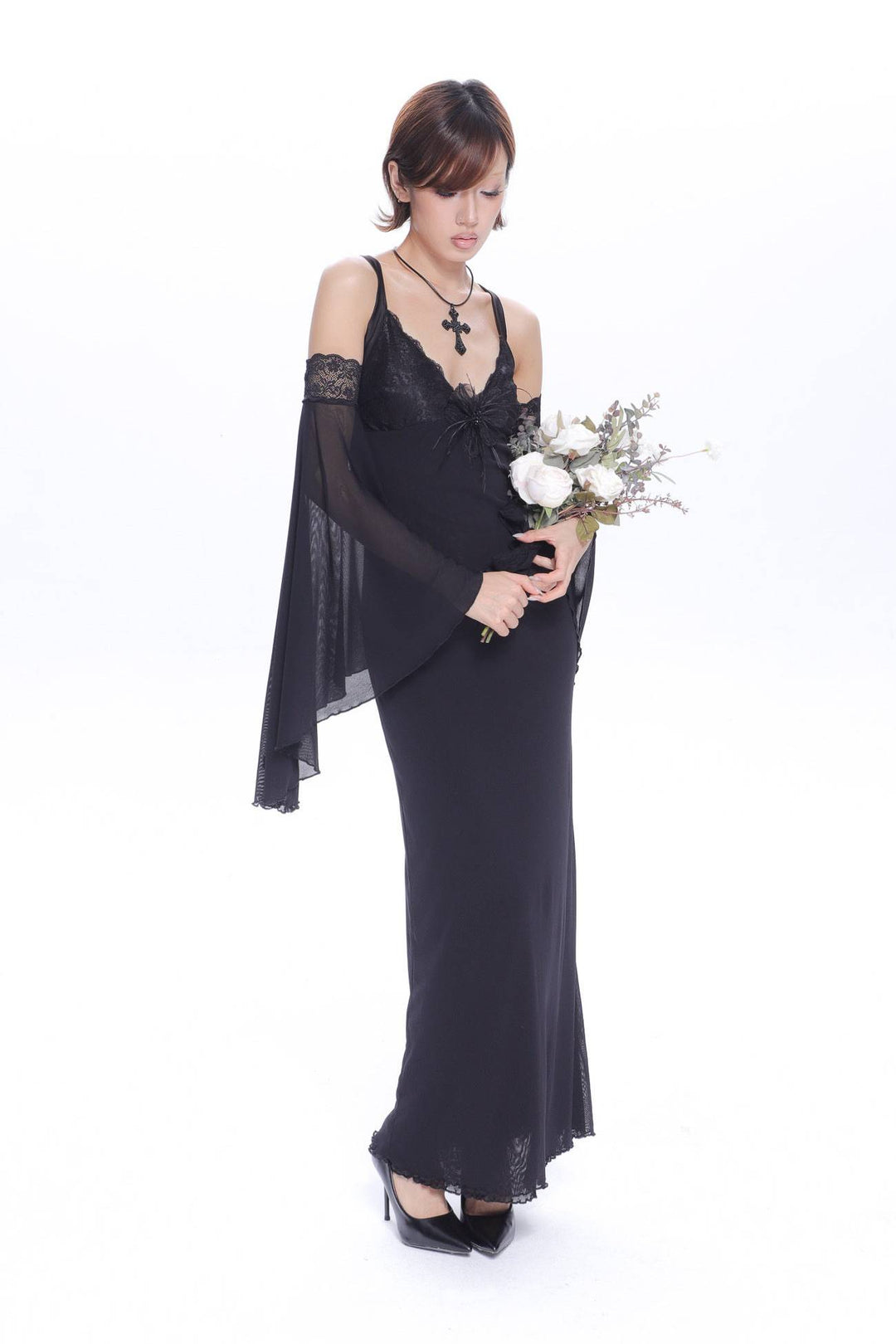 Lace Panel Maxi Dress