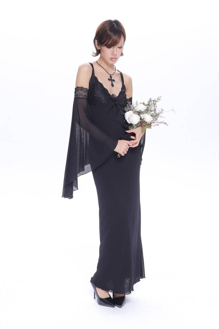 Lace Panel Maxi Dress