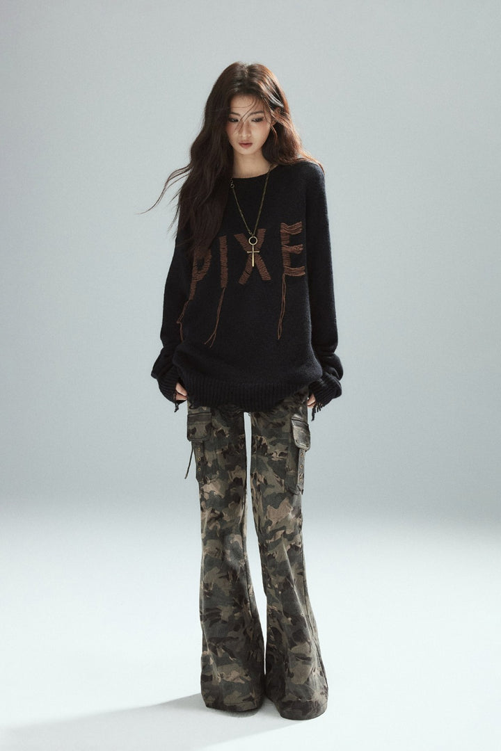 Pixel Letter Knit Sweater